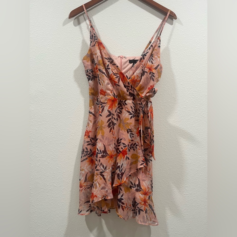 Aqua Orange Sleeveless Spaghetti Strap Sundress for Wedding Guest